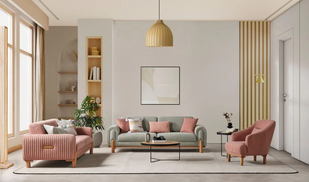 Coco Pembe Koltuk Takımı