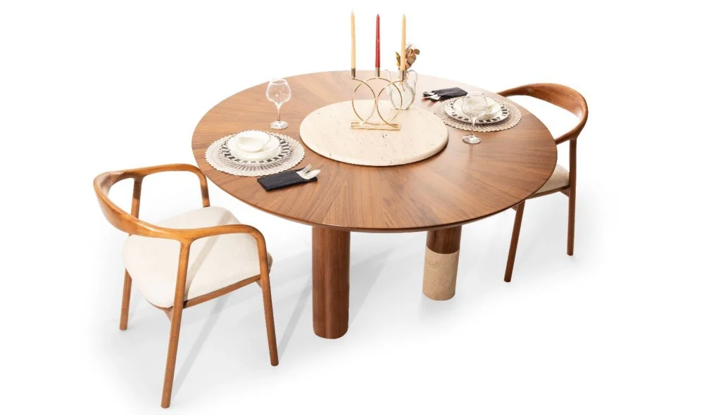 Glamour Traverten Mutfak Masası Takımı