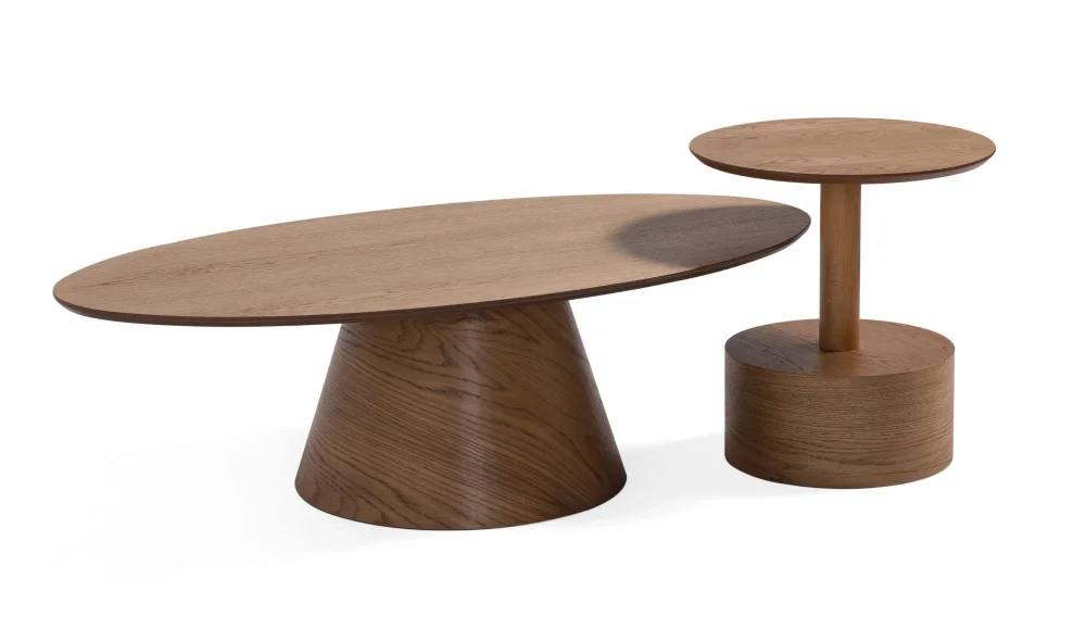 Arvika Elips Meşe Orta Sehpa Seti