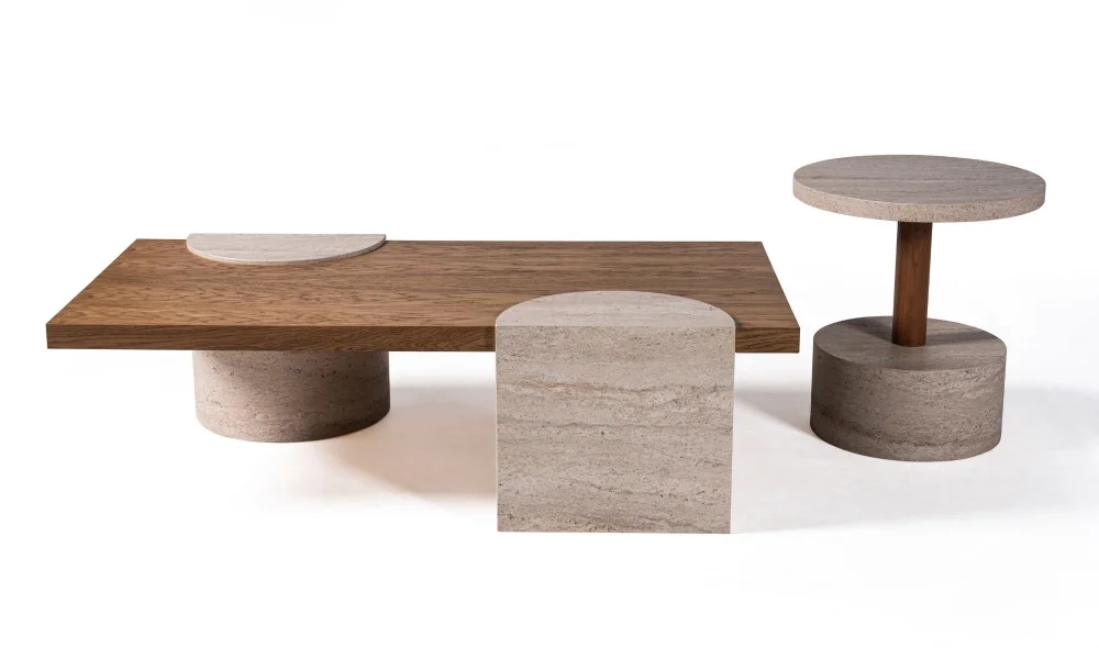 Kapadokya Traverten Orta Sehpa Seti