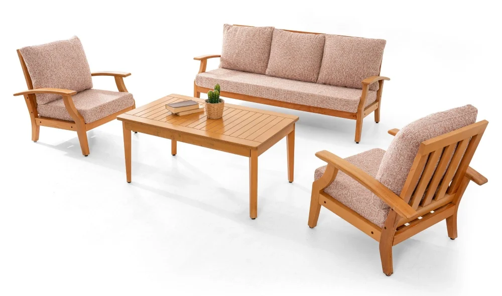 Teras Naturel Kiremit 5 Oturumlu Bahçe ve Balkon Takımı