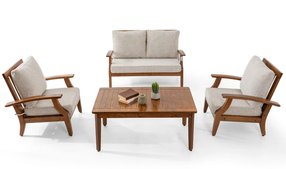 Teras Natura Gri 4 Oturumlu Bahçe ve Balkon Takımı