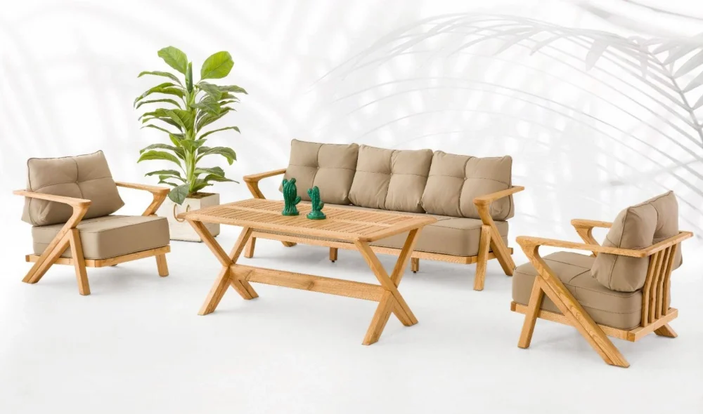 Royal Natural İroko Bahçe ve Balkon Takımı