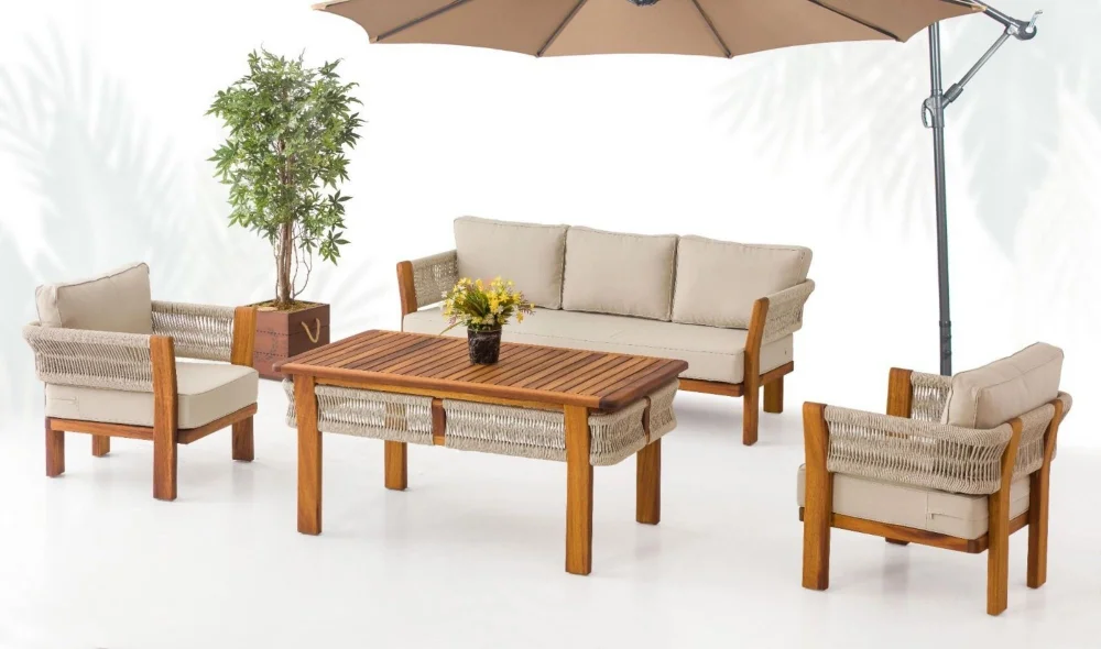 Miami Krem İroko Bahçe ve Balkon Takımı