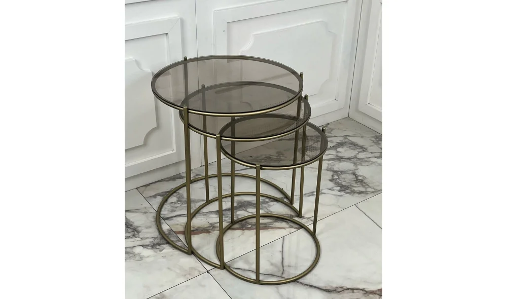 Neva Art Camlı Zigon Sehpa