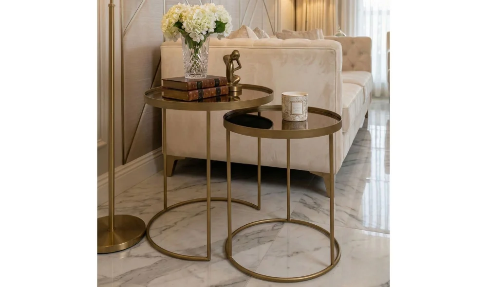 Rivo 2li Camlı Zigon Sehpa