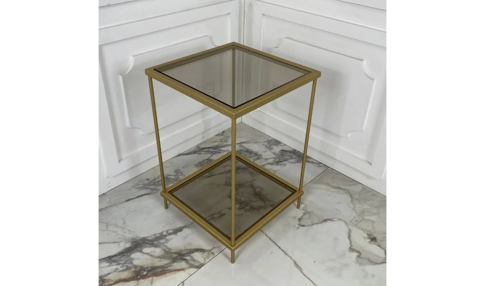 İnta K Yan Sehpa - Cam Tablalı