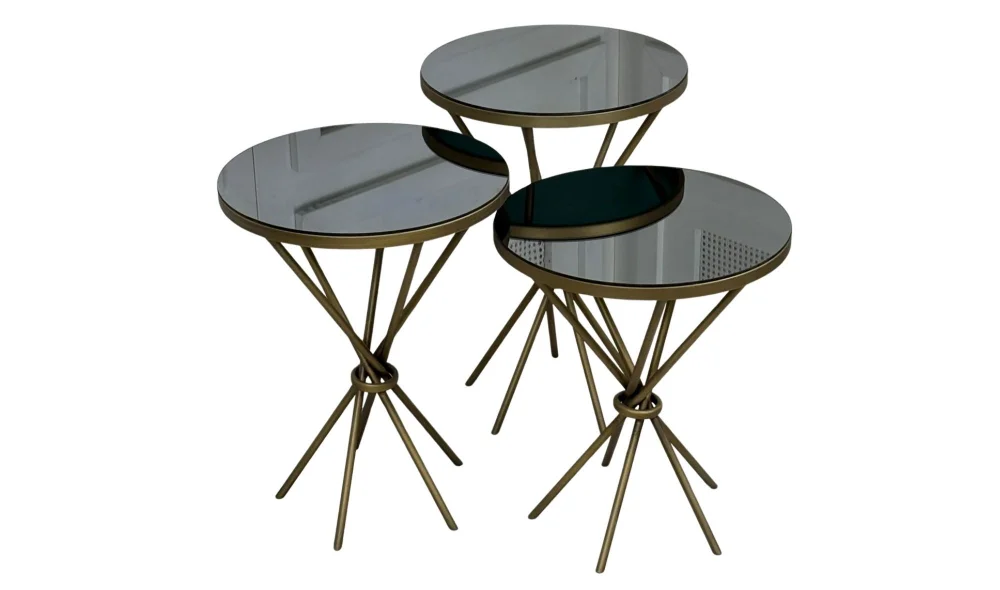 Burgu 3lü Yan Sehpa