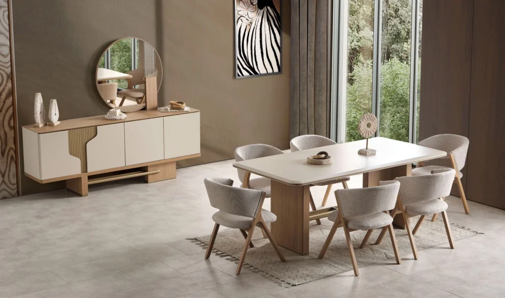 Ada Meşe Yemek Odası Takımı