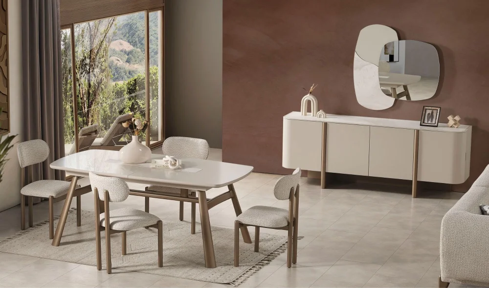 Ahuse Bronz Yemek Odası Takımı