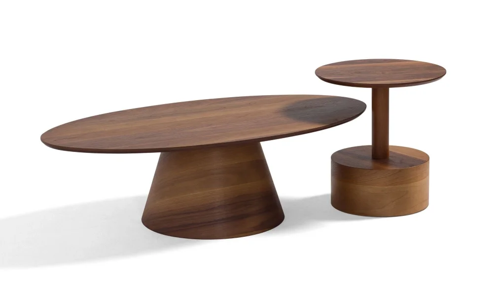 Arvika Elips Ceviz Orta Sehpa Seti