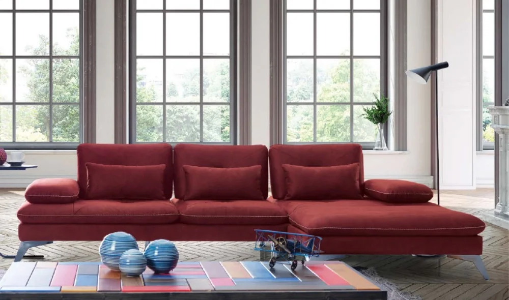 Cento Kırmızı Dinlenmeli Köşe Koltuk Takımı