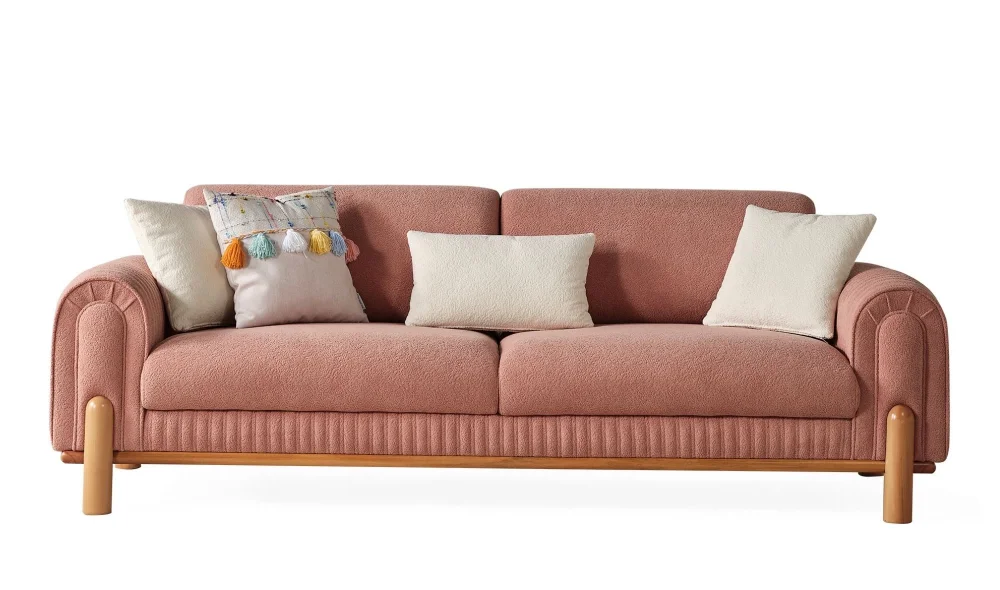 Coco Pembe 3lü Koltuk