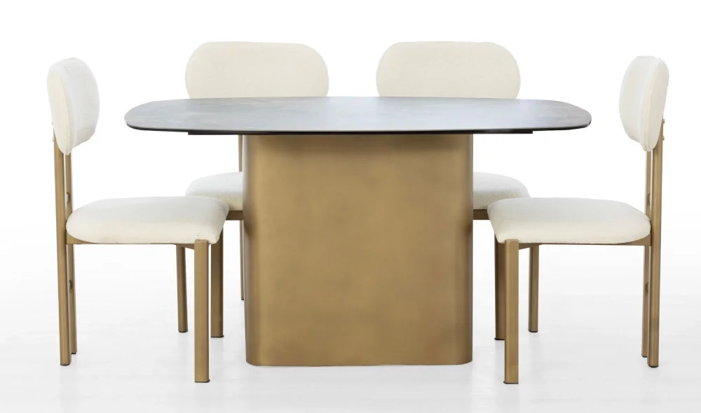 Porselen Elips Mutfak Masası Takımı