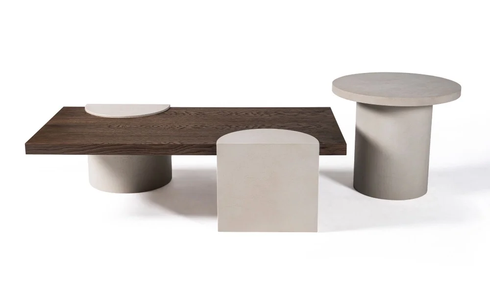 Kapadokya Gri Orta Sehpa Seti