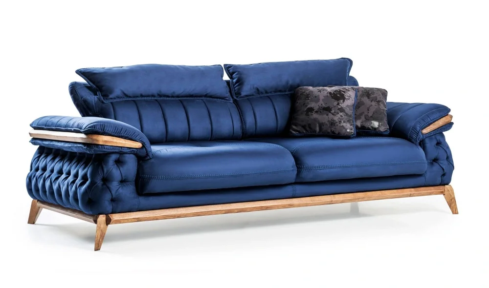 Maserati Mavi 3lü Koltuk