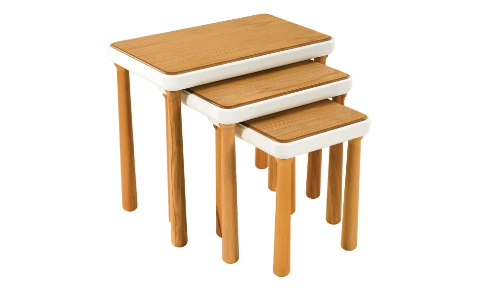 Milan Krem Meşe Zigon Sehpa