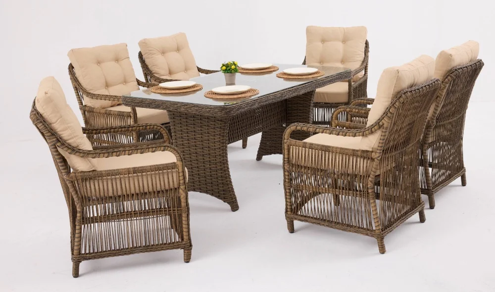 Monaco Berlin Bahçe ve Balkon Masa Seti (Kahve)