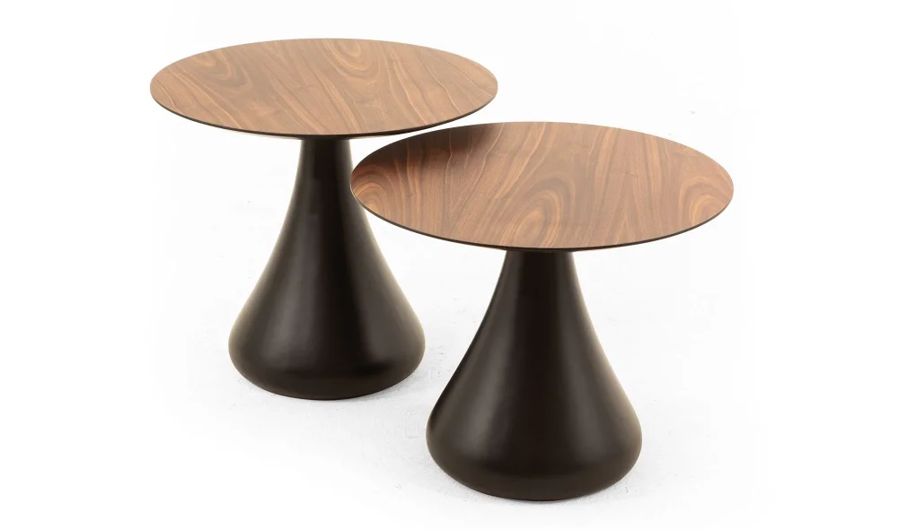 Mushroom İkili Ceviz Yan Sehpa