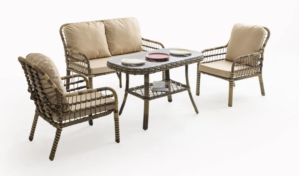 Pisa Bahçe ve Balkon Takımı (Açık Kahve - İkili)