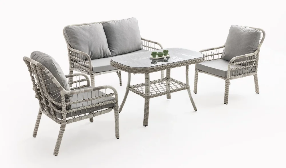 Pisa Bahçe ve Balkon Takımı (Beyaz - İkili)