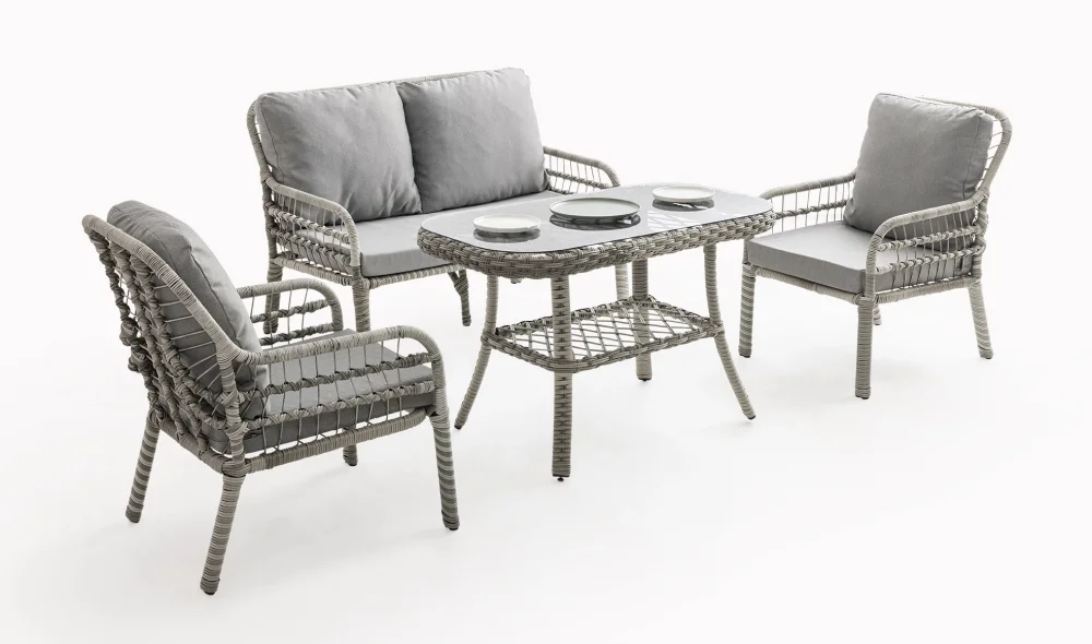 Pisa Bahçe ve Balkon Takımı (Gri - İkili)