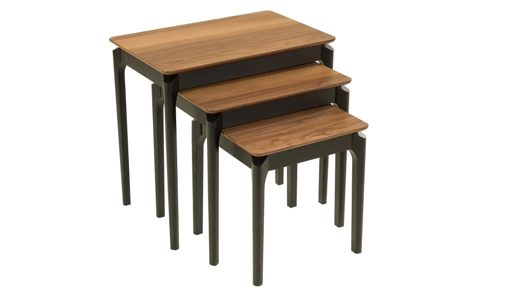 Napoli Ceviz-Siyah Zigon Sehpa