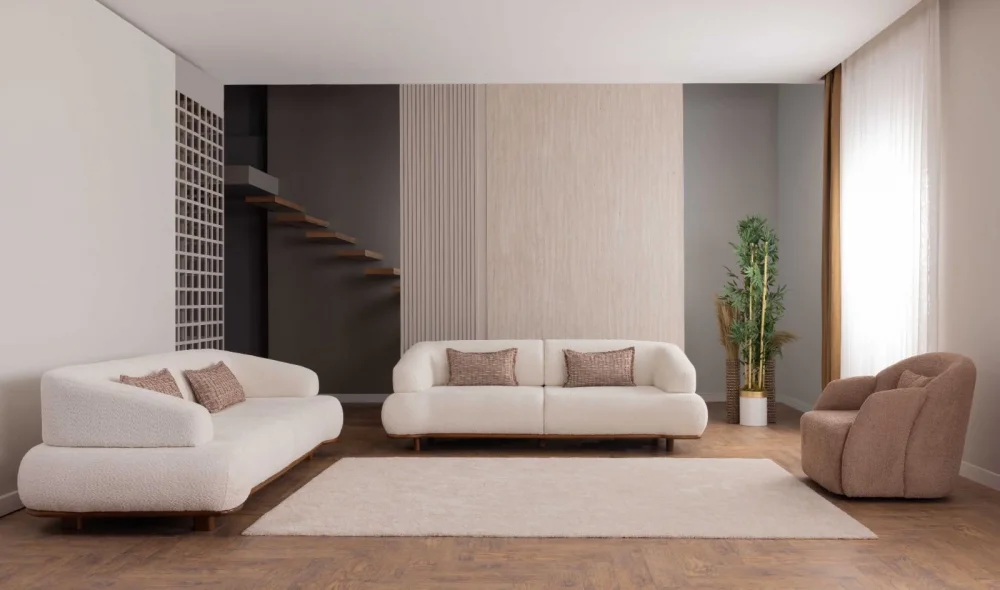 Safir Krem Koltuk Takımı