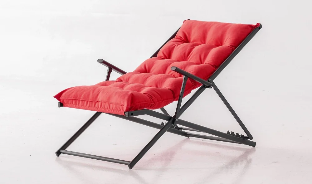 Sun Bed Kırmızı Katlanır Şezlong