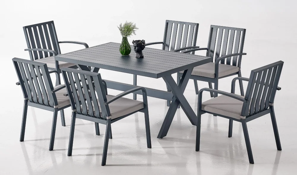 Venüs 6 Kişilik Antrasit Bahçe ve Balkon Takımı