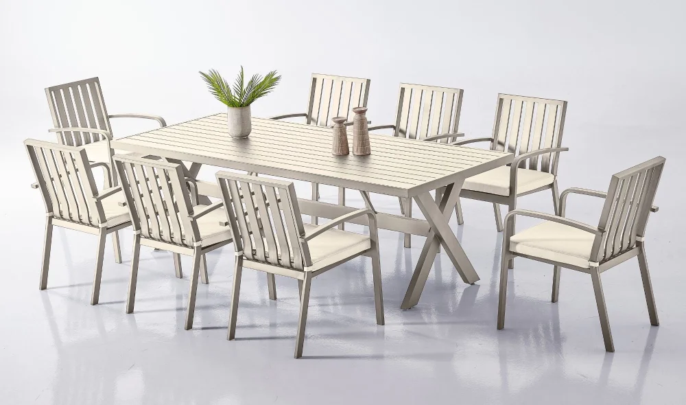 Venüs 8 Kişilik Krem Bahçe ve Balkon Takımı