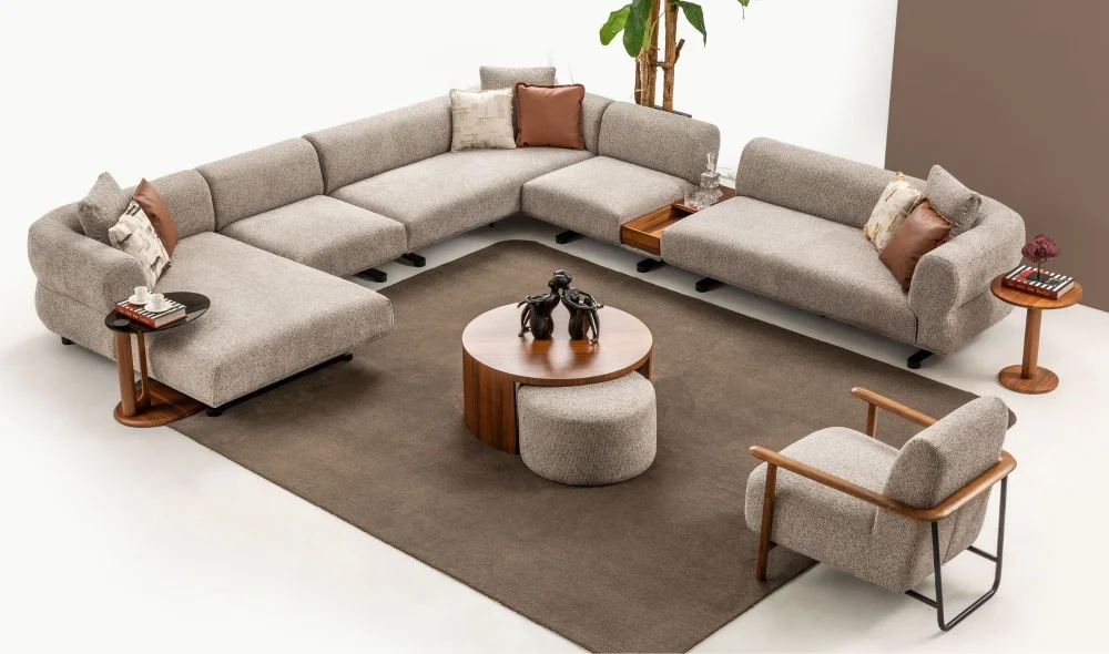 Cassaro Dinlenmeli Köşe Koltuk Takımı