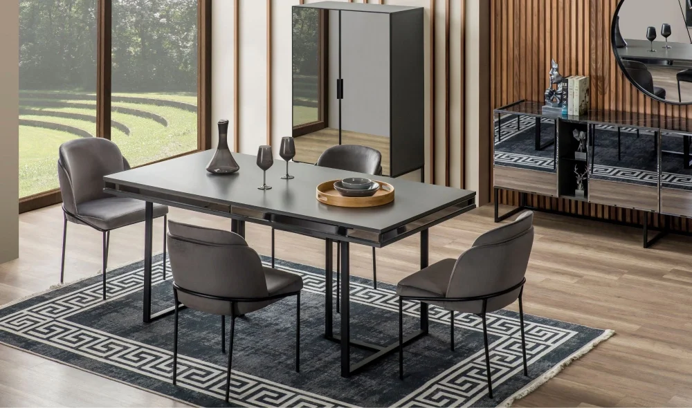 Florya Antrasit Yemek Odası Takımı