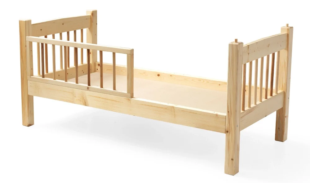 Wooden Natural Ahşap Karyola (90x190)