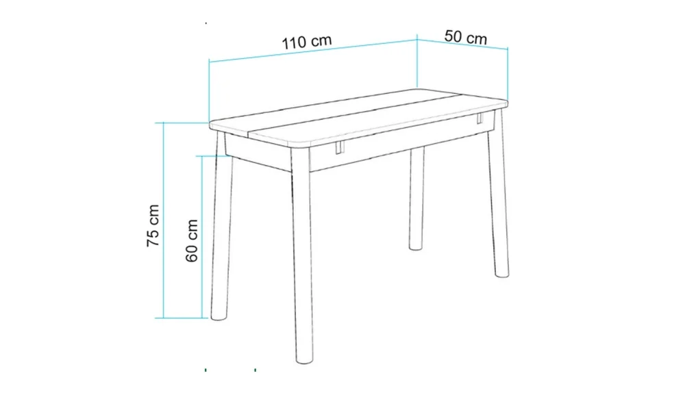 Rondo Mini Açılır Mutfak Masası Takımı - Karina Meşe Antrasit Renk