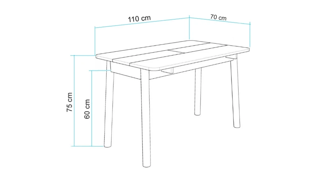 Rondo Mini Açılır Mutfak Masası Takımı - Karina Meşe Lacivert Renk