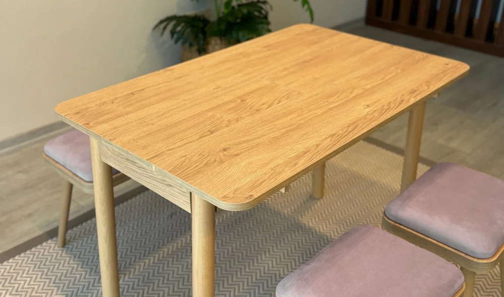 Rondo Mini Açılır Mutfak Masası Takımı - Karina Meşe Gri Renk