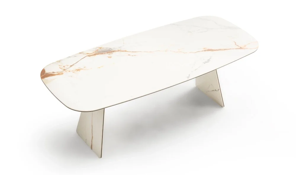 Divinia Beyaz Seramik Yemek Masası