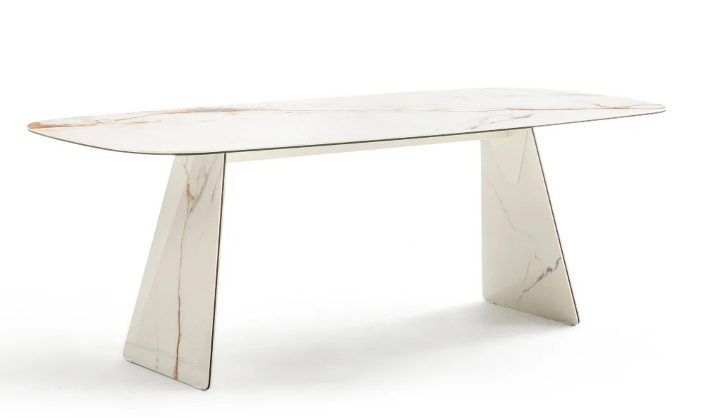 Divinia Beyaz Seramik Yemek Masası Takımı (180cm)