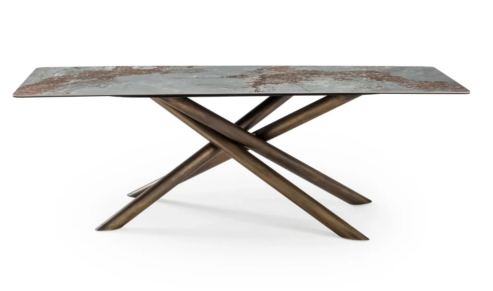 Mateo Antik Seramik Yemek Masası