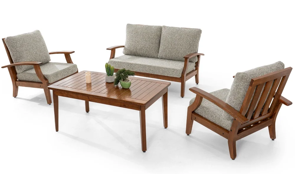 Teras Natura Yeşil 4 Oturumlu Bahçe ve Balkon Takımı