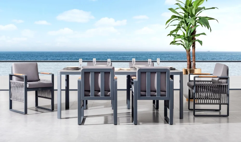 Argos Antrasit Iroko Yemek Masası Takımı