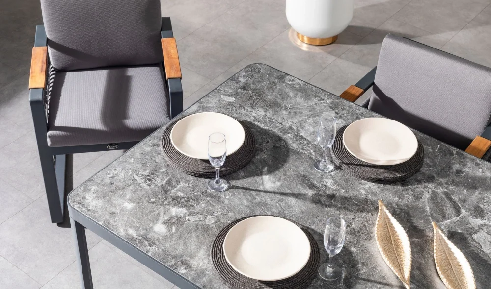 Argos Antrasit Iroko Yemek Masası Takımı