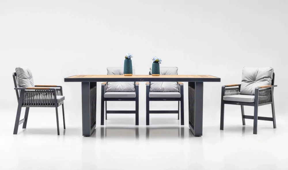 Olimpos Antrasit Iroko Yemek Masası Takımı