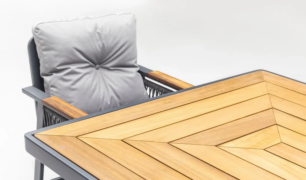 Olimpos Antrasit Iroko Yemek Masası Takımı