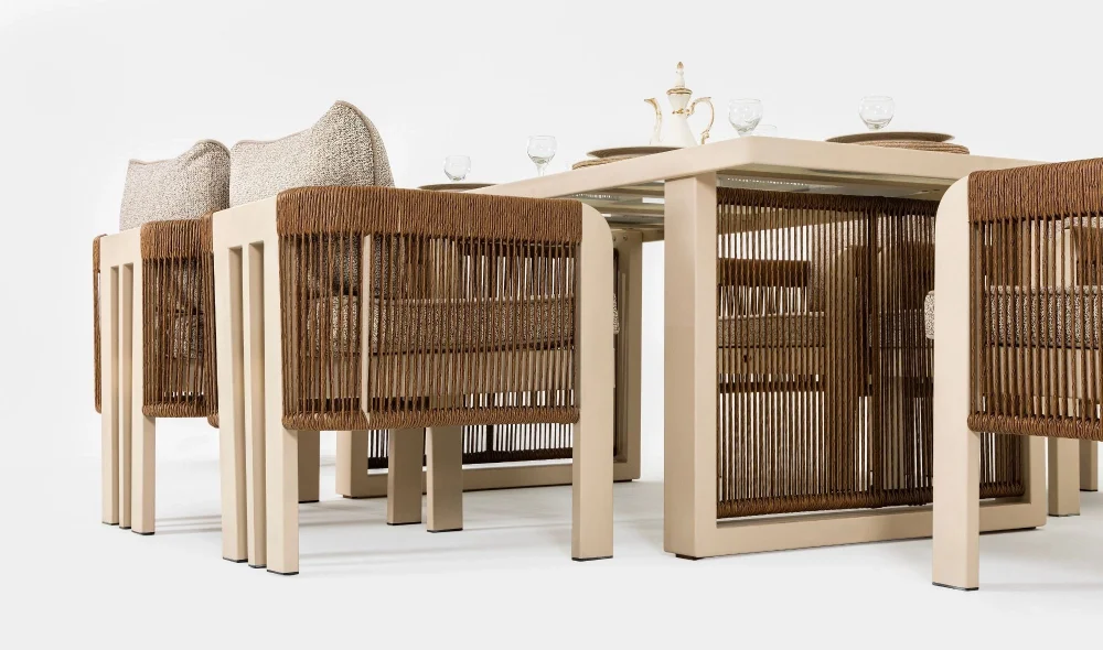 Atlas Kahve Seramik Yemek Masası Takımı