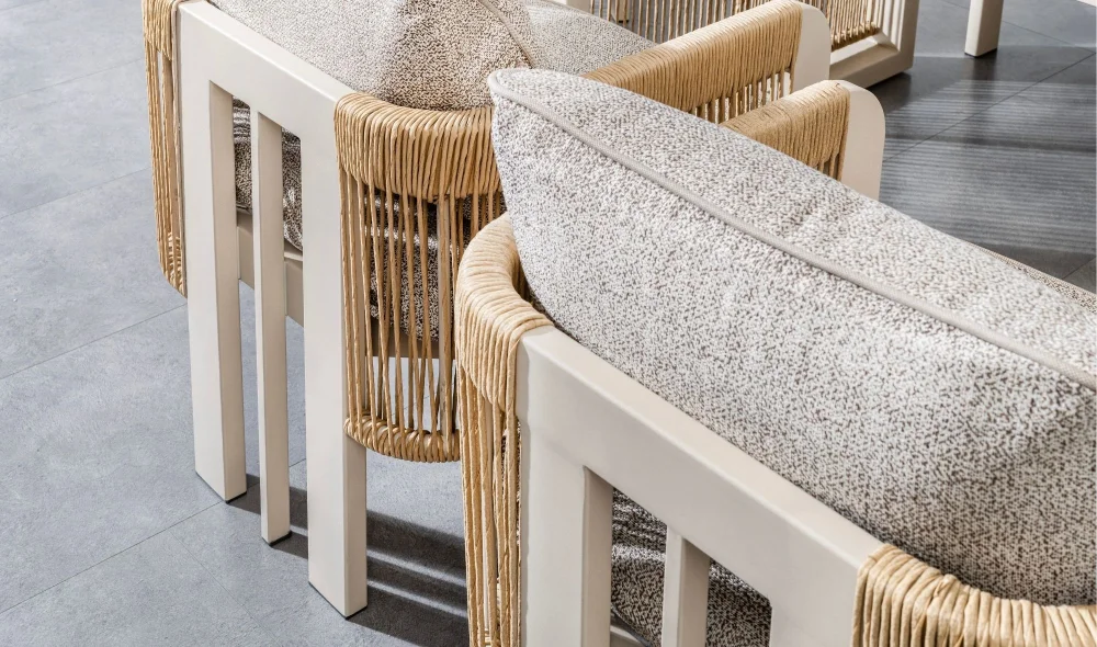 Atlas Krem Seramik Yemek Masası Takımı