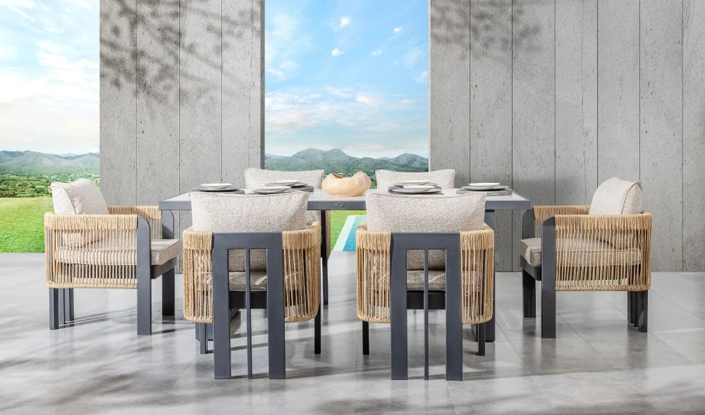 Atlas Siyah Seramik Yemek Masası Takımı