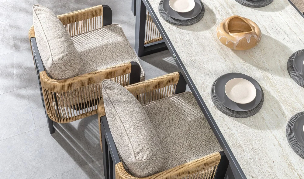 Atlas Siyah Seramik Yemek Masası Takımı