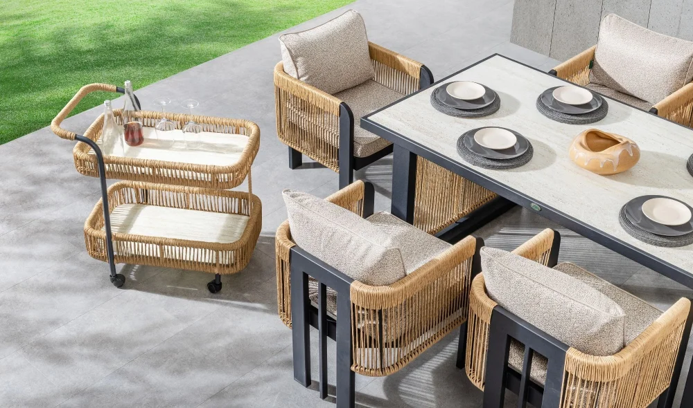 Atlas Siyah Seramik Yemek Masası Takımı